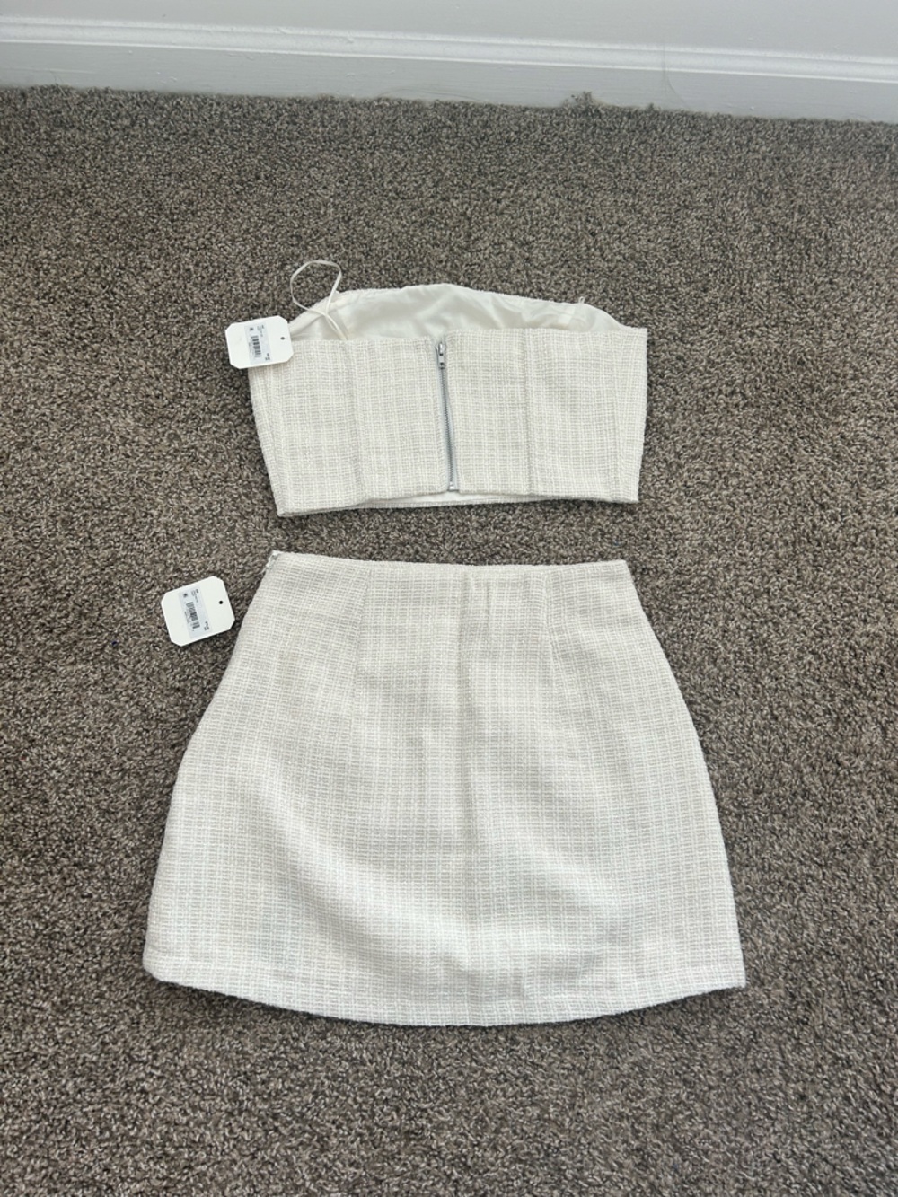 Altar’d State Pearl Tube Top & Skirt Set - Ivory - Picture 3 of 5